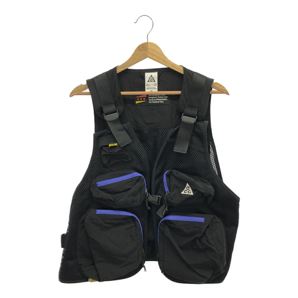 NIKE ACG 黒 メッシュ フィッシング ベスト Mサイズ ブラック 新品 22AW NIKE ACG BUTTLES VEST Mサイズ バトルズ ベスト