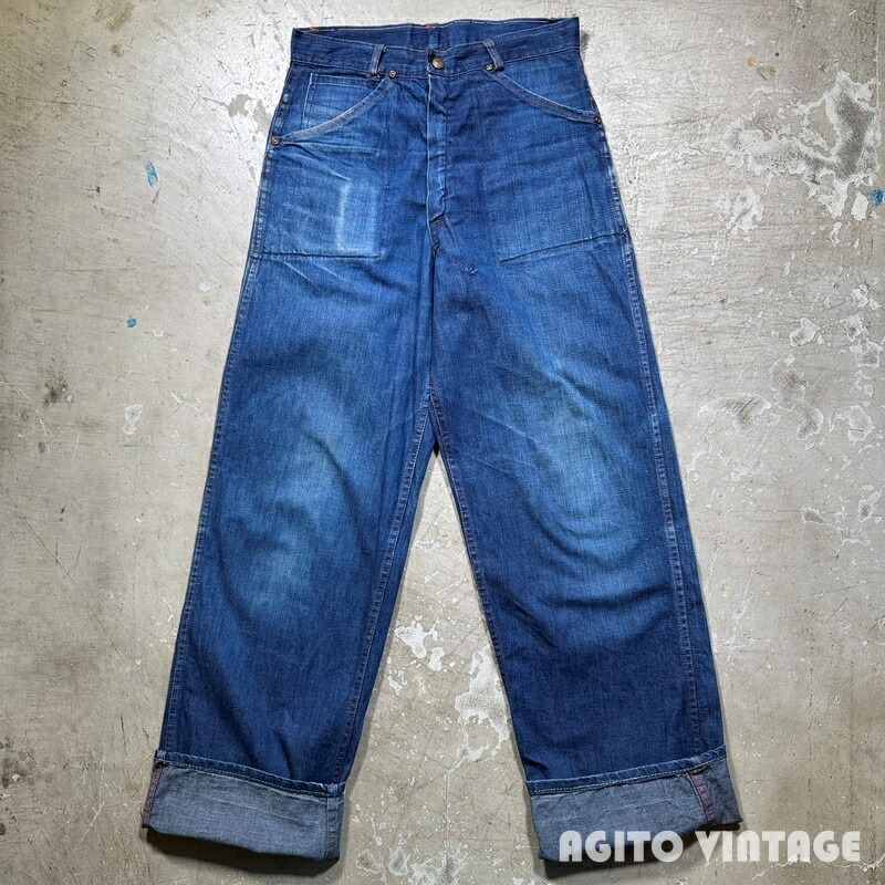 【tomato vintage】 ペインターパンツ　w32 L32 楽天市場】60s RUGGED インディゴ デニム ペインターパンツ w32