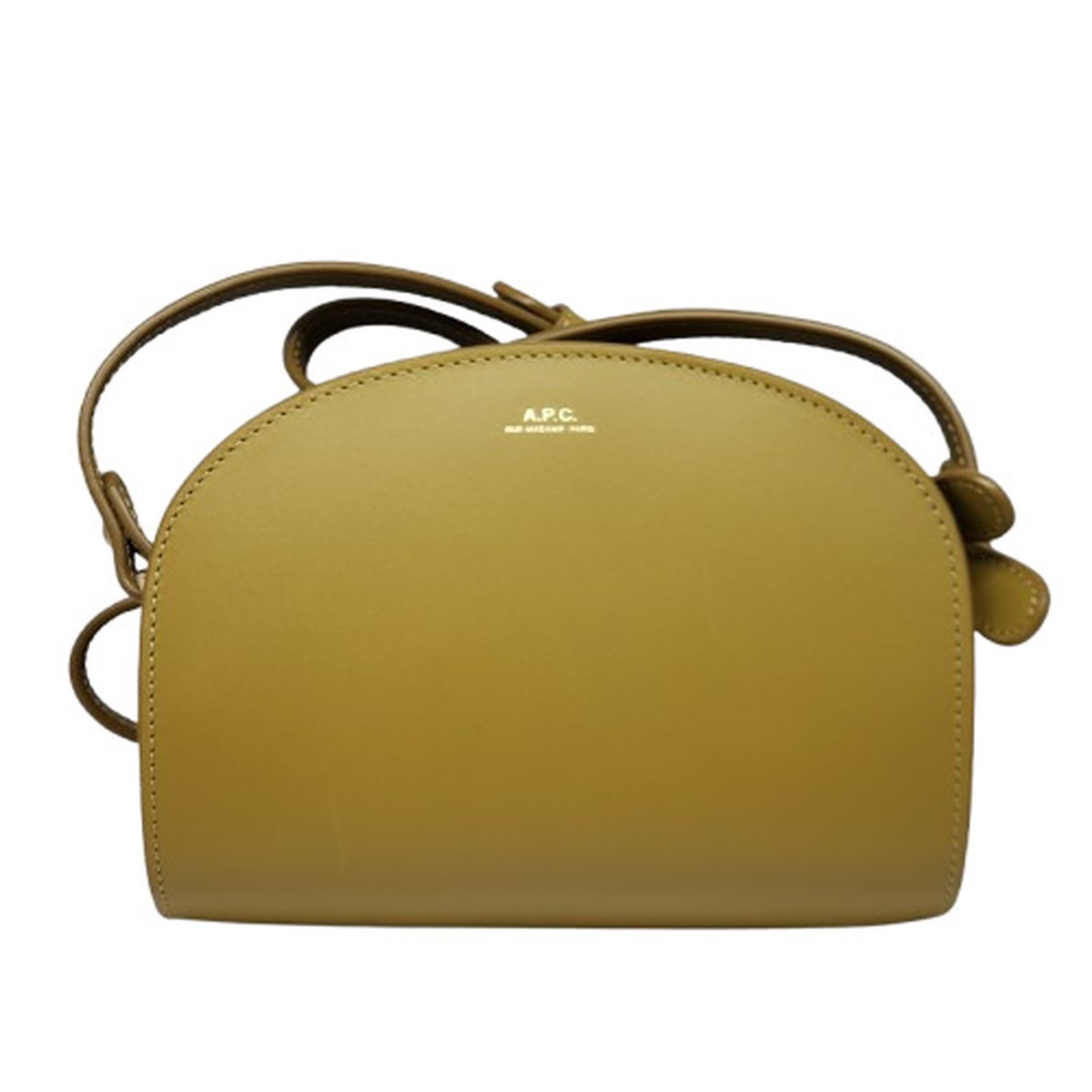A.P.C アーペーセー SAC DEMI LUNE MINI  サック デミ ルネ ミニ なめし革ショルダーバッグ BAG 鞄 レディース 牛皮 オリーブ 引き船付き添い人 未当て嵌める 貝塚店 IT61U78MRVJI 【中古】 RK2332D