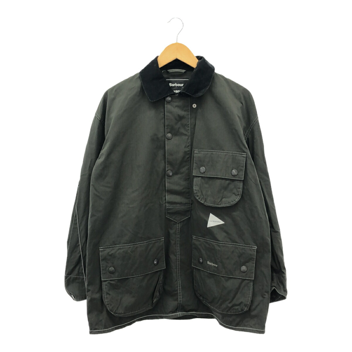 Barbour and wander オリーブ プルオーバー and wander Barbour×and バブアー×アンドワンダー バブアー