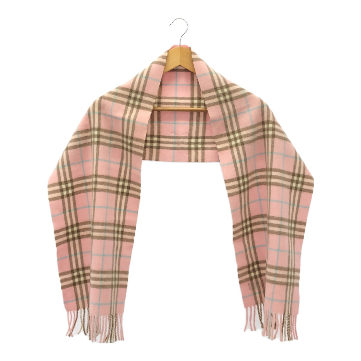 美品 レア 希少 BURBERRY チェック柄マフラー メリノウール バーバリー【ウールマフラー】2種類のチェック柄がお洒落