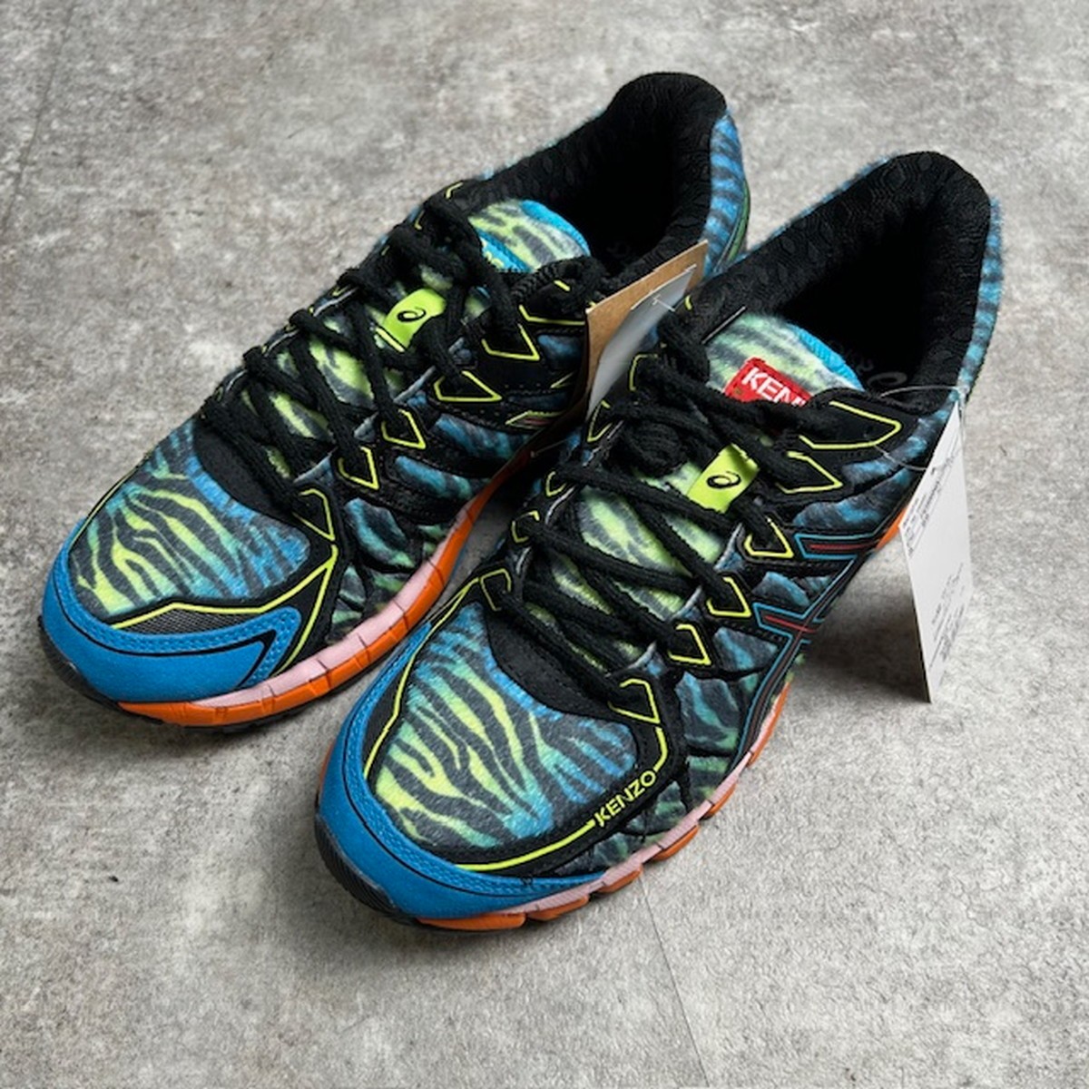 ASICS アシックス GEL-Kayano 20 Kenzo x Asics Low Top Sneakers ケンゾーコラボ マルチ色つやスニーカー 毛革アッパー 貝塚店 ITEEHC5ACNRT 【中古】 RK124TJ