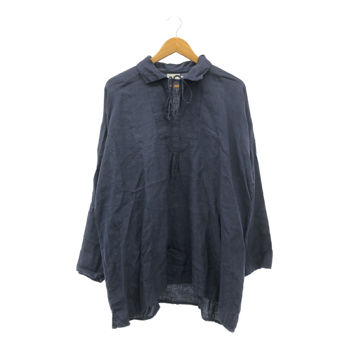 DOU BOCHI Eric Bergere ドゥボキ エリック ベルジェール サイズL CORDED LINEN SHIRT 男女兼用 ユニセックス ネイビー フランス製 J-262 コード付き ロングスリーブ スキッパーシャツ リネン チュニック 三国ケ丘店 ITHMKCLJ6PQ8 【中古】 RM5030M｜NEXT51店