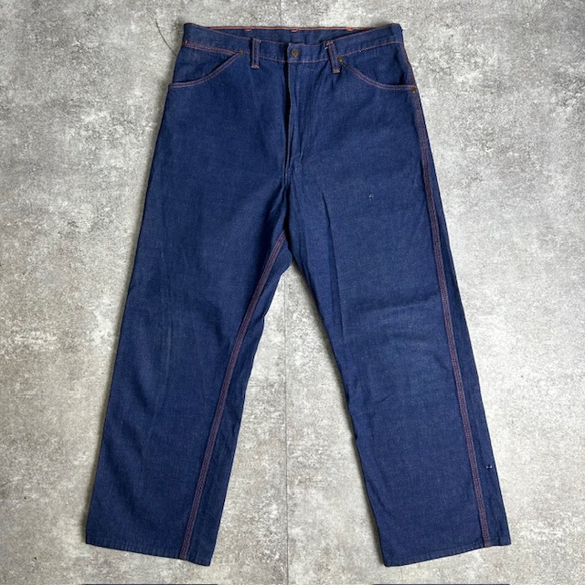 ねこまんじゅう〕〜50'sヴィンテージ ダブルニー デニムペインター