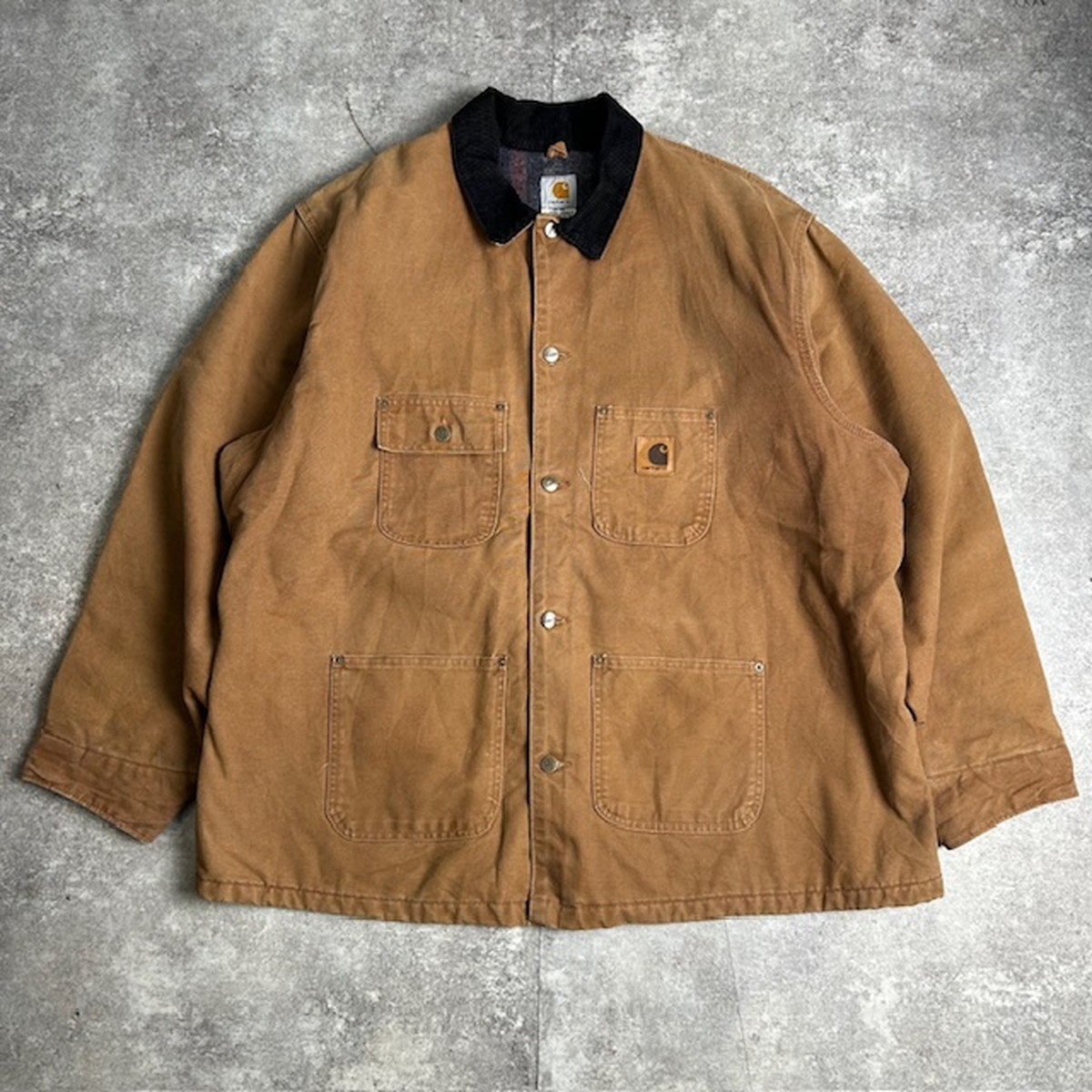 carhartt 鉄道車両ハート形 赤銅色 綿織物 亜米利加製 00\u0027s チョアジャケット ミシガンチョアコート 2XL 細工物上衣 貝塚店 ITY6X2X2XQWG 【中古】 RK135KO