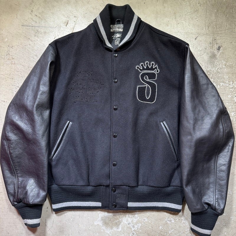 楽天市場】【希少】STUSSY【GB Sport mastermind Skull Varsity Jacket