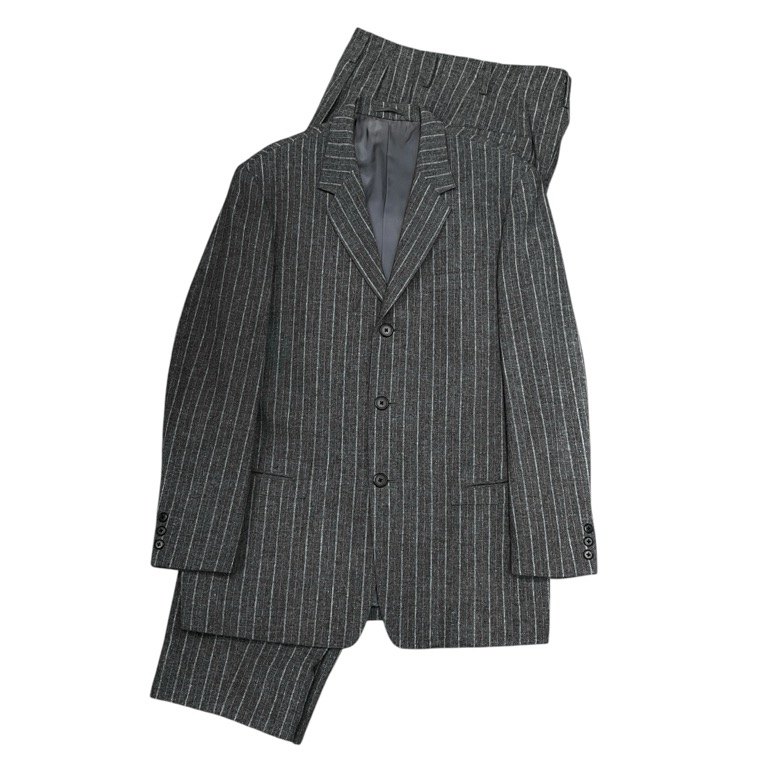 Y's for men グレーストライプウールツイードセットアップスーツ テーラードジャケット パンツ スラックス トラウザーズ Archive 90s Yohji Yamamoto Pour Homme ワイズフォーメン ヨウジヤマモトプールオム メンズ 三国ケ丘店 ITDL99B61GKK 【中古】 RM5129I|NEXT51店