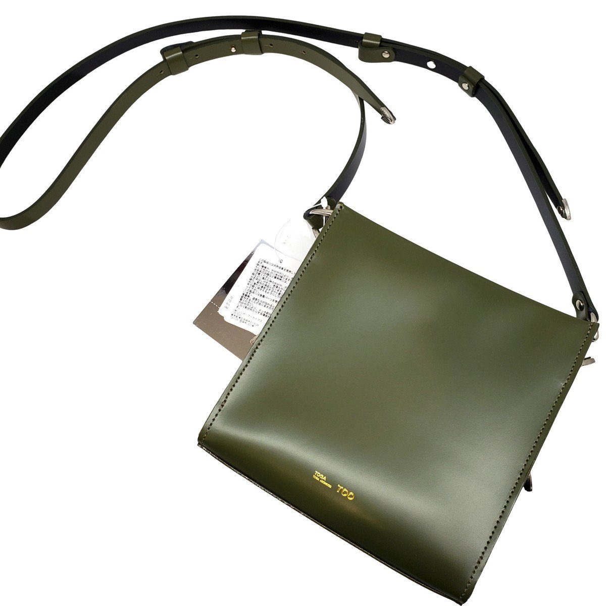 TOGA archives トゥーガ アーカイブス SQUARE SHOULDER BAG 真四角 ショルダーバッグ なめし革 オリーブ緑であること BAG 鞄 レディース 引き舟付き添い人 未当て嵌める 貝塚店 IT2MS2WQAA38 【中古】 RK2546D