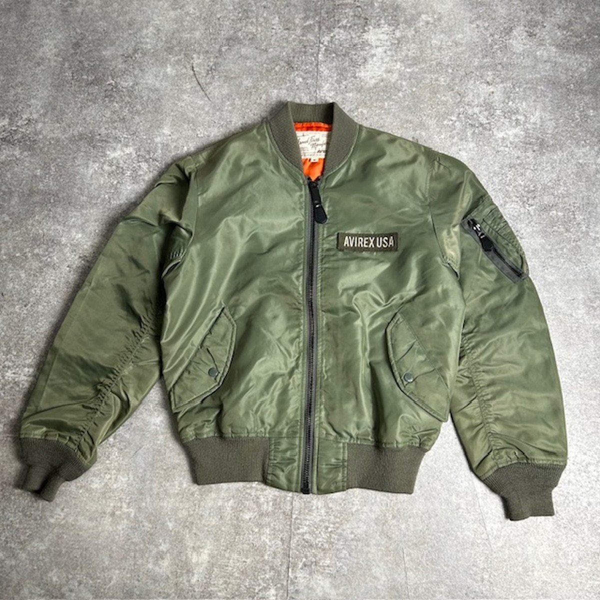 美品 AVIREX MA-1 カーキ グリーン リバーシブル AVIREX