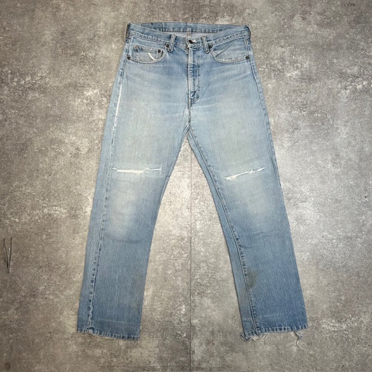 LEVI'S リーバイス 505 BIG-E 42TALON デニムパンツ ジーパン コットン アメリカ製 USA W36程 リペア ライトブルー 貝塚店 ITUXAAK33PO6 【中古】 RK190KO|NEXT51店