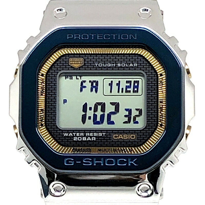G-SHOCK ジーショック CASIO カシオ 腕時計 GMW-B5000SS-2 CASIO WATCH 50th ANNIVERSARY カシオウォッチ 50周年記念モデル フルメタル 電波ソーラー Bluetooth搭載 LEDバックライト ブルーIP ゴールド シルバー2024年6月発売 三国ケ丘店 IT0WR2PBJ55K 【中古】|NEXT51店