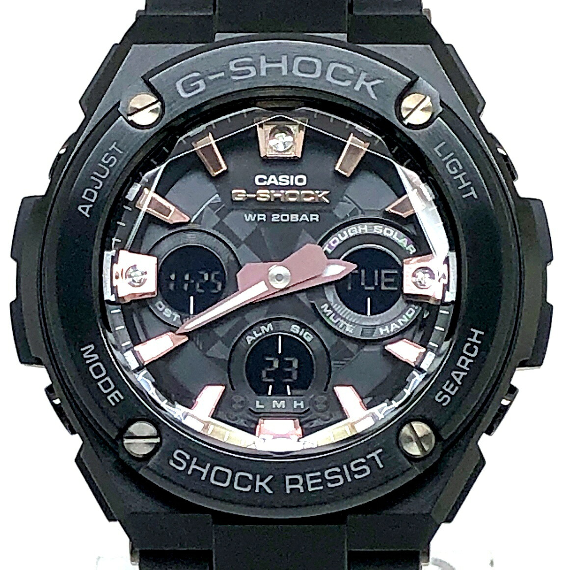 G-SHOCK ジーショック CASIO カシオ 腕時計 GST-S310BDD-1A G-STEEL PRECIOUS HEART SELECTION プレシャスハートセレクション 天然ダイヤモンドインデックス カッティングガラス タフソーラー 海外モデル ミッドサイズ 2018年11月発売 三国ケ丘店 ITKVQ475AFFS 【中古】|NEXT51店