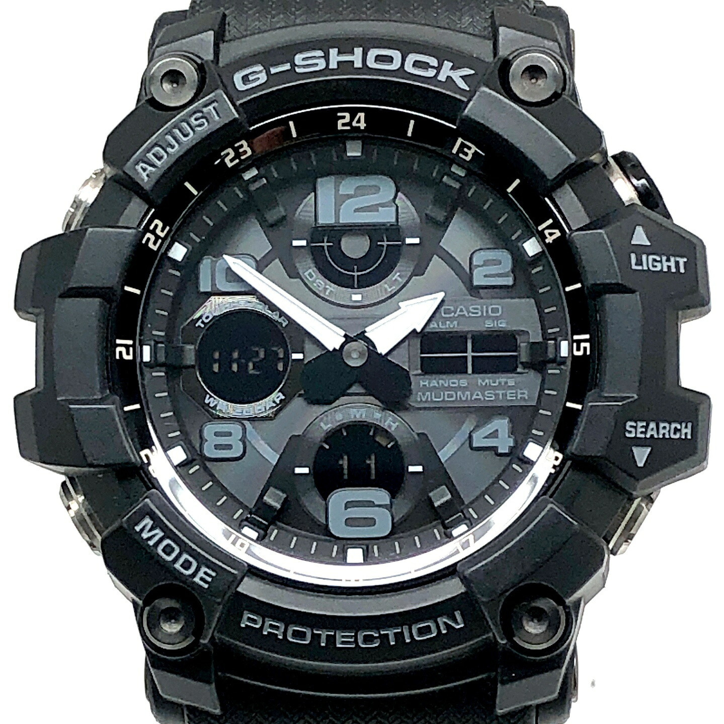 G-SHOCK ジーショック CASIO カシオ 腕時計 GWG-100-1A MUDMASTER マッドマスター 電波ソーラー ダブルLEDライト 防塵・防泥構造 アナデジ ブラック ミリタリー 2018年2月発売 三国ケ丘店 ITF4FHW9DXS4 【中古】｜NEXT51店