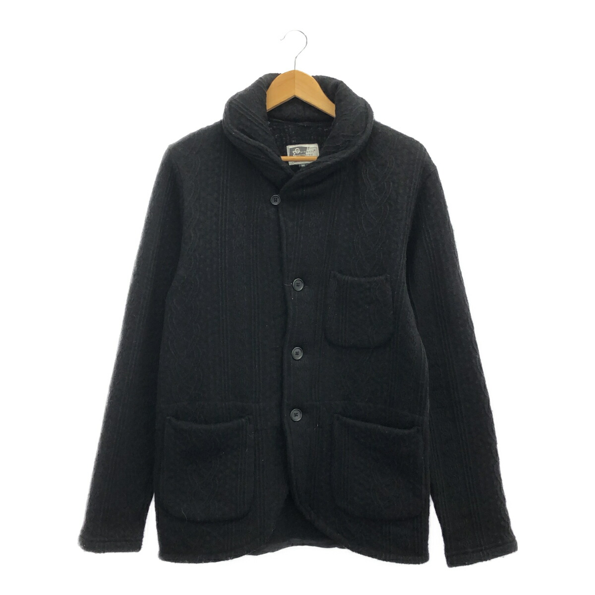 Engineered Garments エンジニアードガーメンツ 大きさM Shawl Collar Jacket すべり出し引き船 黒いこと BLK 黒 メンズ ショールカラーニットジャケット 羊毛上衣 三国ケ丘店 IT594AV3LAHU 【中古】 RM5208M