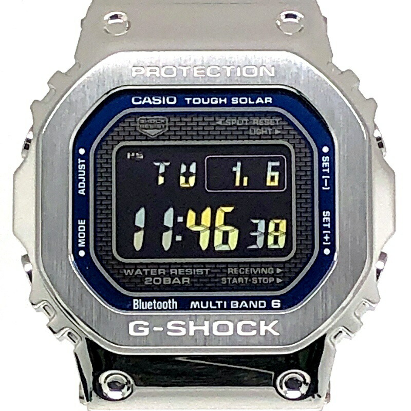 G-SHOCK ジーショック CASIO カシオ ウオッチ GMW-B5000D-2 盛りだくさん金属元素 しろがね色 メタリックブルーダイヤル 電磁波ソーラー Bluetooth積み上げる 可動性繋がり LEDうしろ側ともし火 螺子釘うしろ側 2024年4月発売 三国ケ丘店 ITCCOEKQMKV4 【中古】