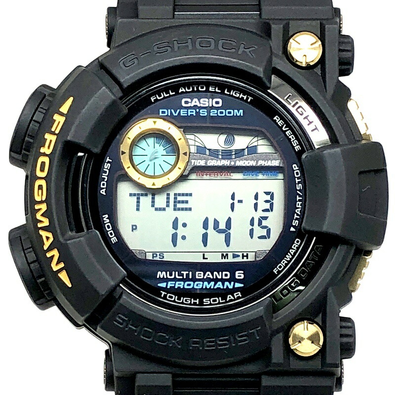 G-SHOCK ジーショック CASIO カシオ ウオッチ GWF-1000G-1 FROGMAN 潜水夫 電磁波ソーラー 黒いこと×ゴールド 黒金蛙 2010年3月発売 三国ケ丘店 ITSLRXENGVTO 【中古】