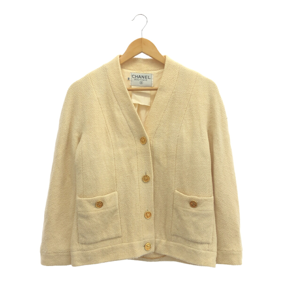 CHANEL シャネル BOUTIQUE 羊毛上衣 ココマーク 金名取り草 レディース 38 VINTAGE ヴィンテージ 三国ケ丘店 ITHLISPGF6FT 【中古】 RM295Ｖ
