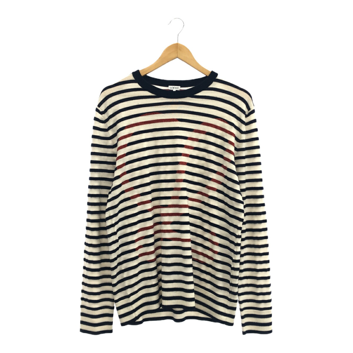 LOEWE ロエベ LOEWE ボーダーセーター アナグラム H526Y14KCI メンズ M ホワイト 三国ケ丘店 IT1LDDSIQKEO 【中古】 RM303V
