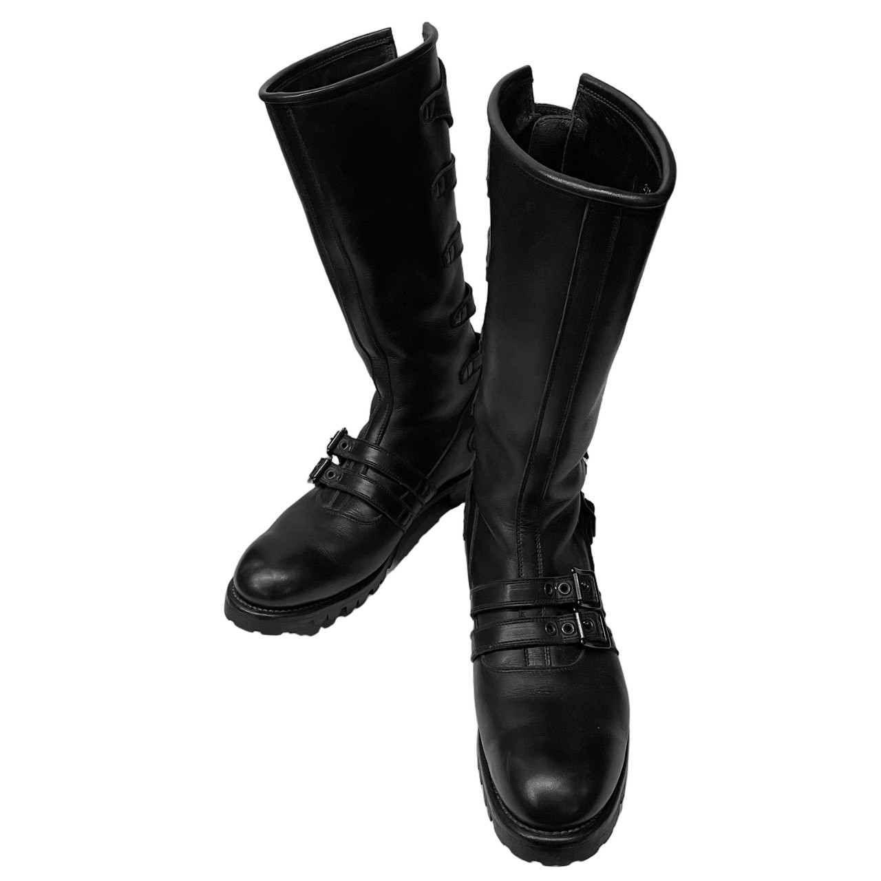 blackmeans レザー6連バックルバックジップロングブーツ シューズ 靴 クツ 27.5cm 未使用 ブラックミーンズ メンズ 三国ケ丘店 IT1TH971ZT3W 【中古】 RM5396I