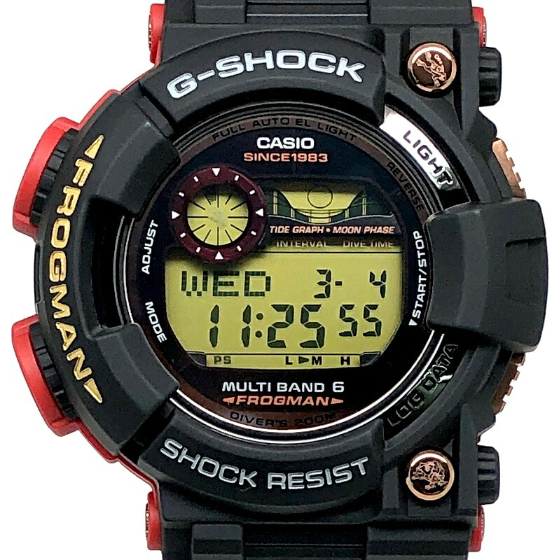 G-SHOCK ジーショック CASIO カシオ 腕時計 GWF-1035F-1 FROGMAN 35th ANNIVERSARY MAGMA OCEAN フロッグマン 35周年記念限定モデル マグマオーシャン 電波ソーラー ブラック×レッド ローズゴールド 2018年11月発売 三国ケ丘店 ITMXKUHYT4NQ 【中古】|NEXT51店