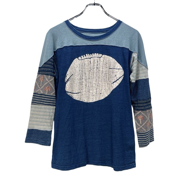 KAPITAL プリントパッチワーク7分丈Tシャツ カットソー Tee T-shirt トップス キャピタル メンズ レディース ユニセックス 三国ケ丘店 ITXBGRS37LTW 【中古】 RM5418I