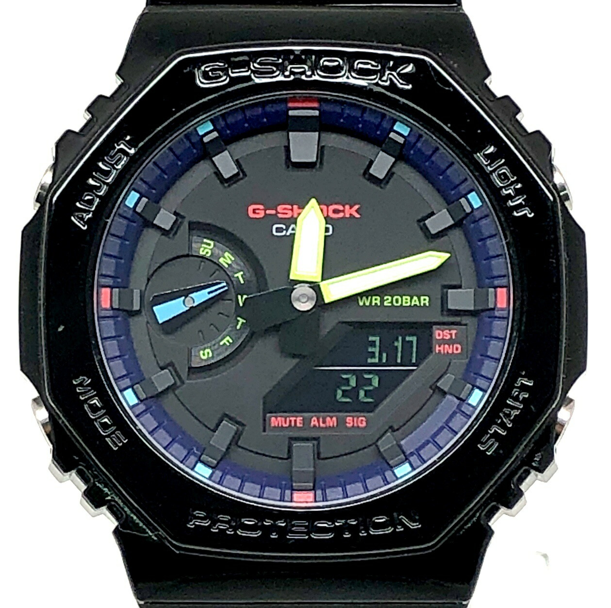 G-SHOCK ジーショック CASIO カシオ ウオッチ GA-2100RGB-1A Virtual Rainbow Gamer’s RGB続きもの バーチャルレインボーゲーマーズ オクタゴン カシオーク材 光輝ペンキ塗り 黒いこと マルチネオン色つや アナデジ 2023年2月発売 三国ケ丘店 ITW0166OJ7A8 【中古】