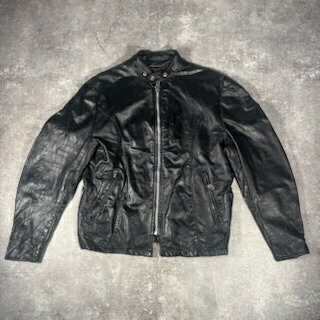 70’s~ Unknown シングルライダース USA製 亜米利加製 革ジャン 黒いこと なめし革 VINTAGE ヴィンテージ なめし革上衣 貝塚店 IT2YLSOH9B5K 【中古】 RK003SE