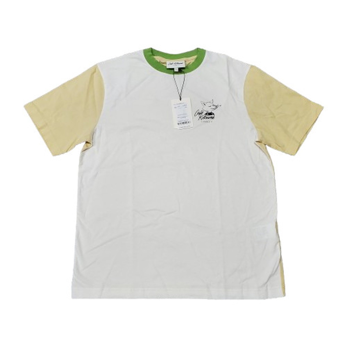 CAFE KITSUNE ラグランT リンガーT 白T ポルトガル共和国製 貝塚店 ITDGF5X78KIW 【中古】 RK043SE