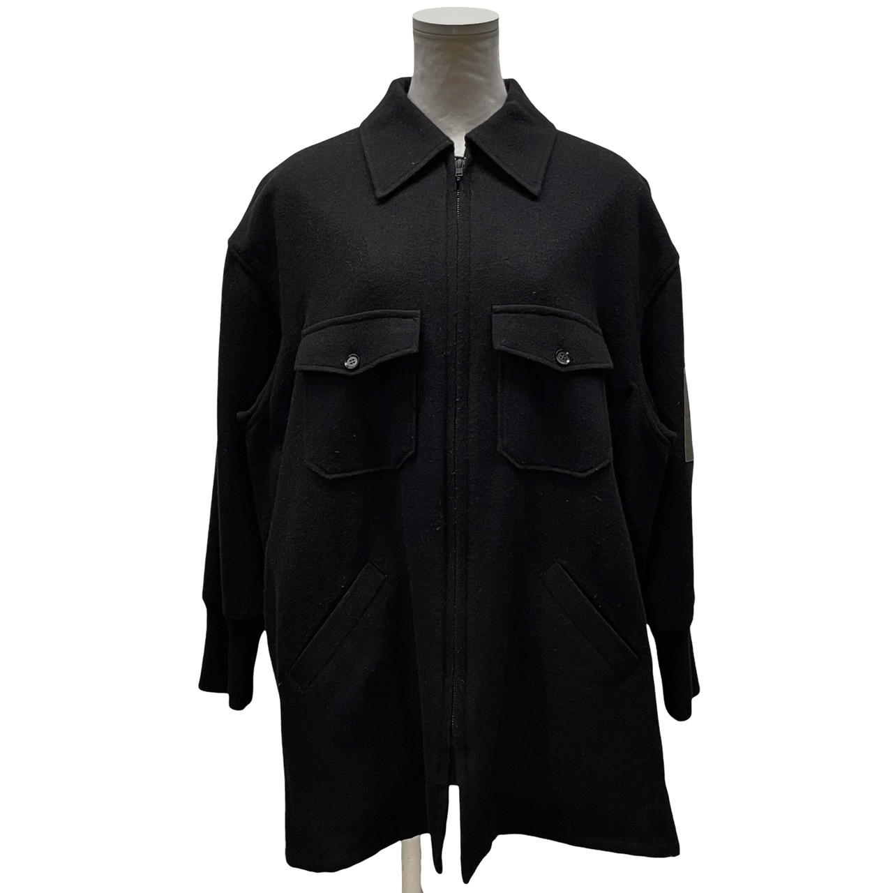 Yohji Yamamoto +NOIR 18AW ウールフラノ袖リブダブルポケットジップアップシャツジャケット ブルゾン コート アウター ヨウジヤマモトプリュスノアール レディース 三国ケ丘店 ITZH8JZZCKPG 【中古】 RM5560I｜NEXT51店