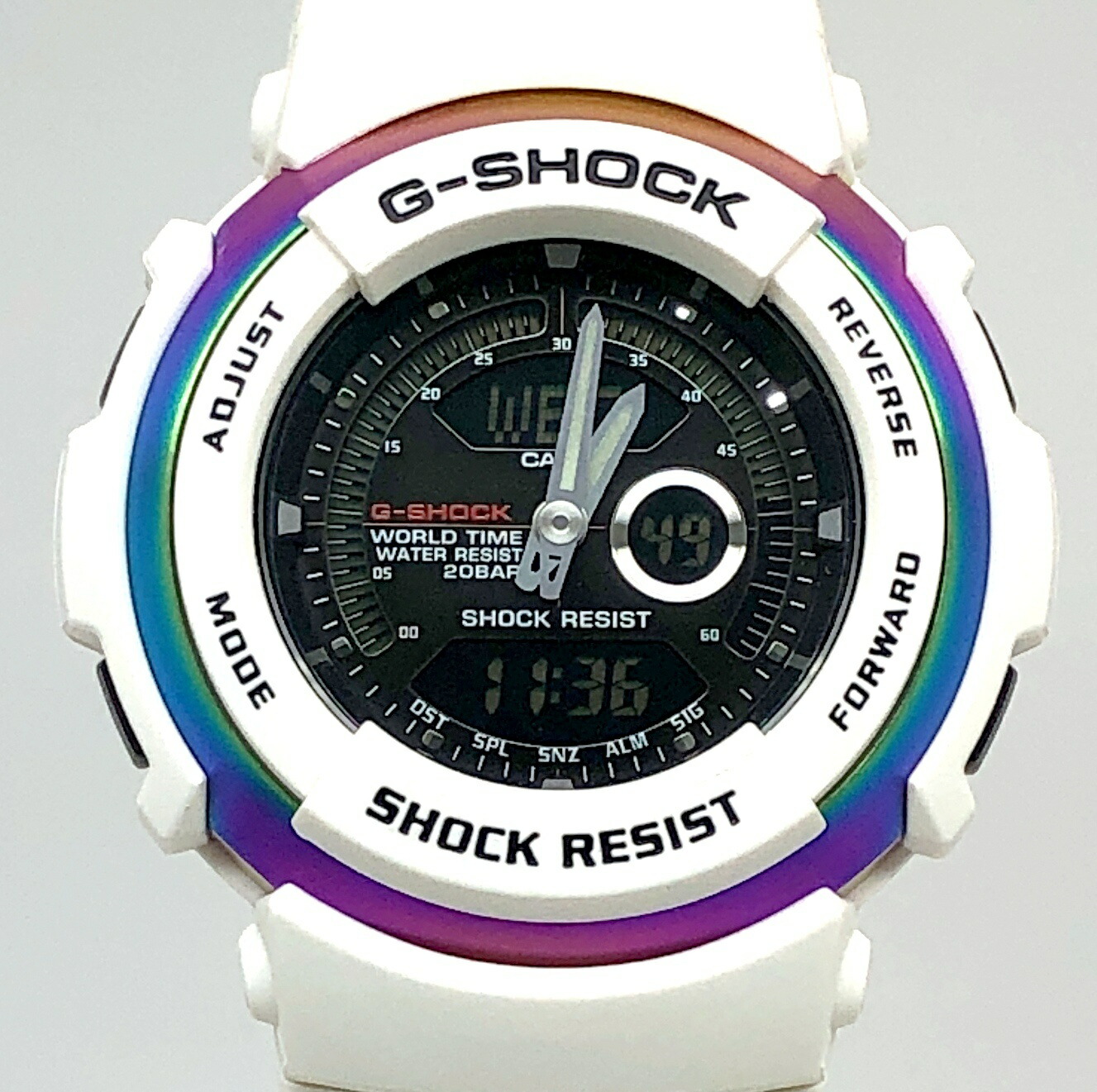 G-SHOCK ジーショック CASIO カシオ ウオッチ G-306X-7A G-SPIKE Exhaust Wheel Gスパイク エグゾーストホイール 虹霓 メタルベゼル 白いこと アナデジ 2007年6月発売 三国ケ丘店 ITKRXH3HP7RA 【中古】