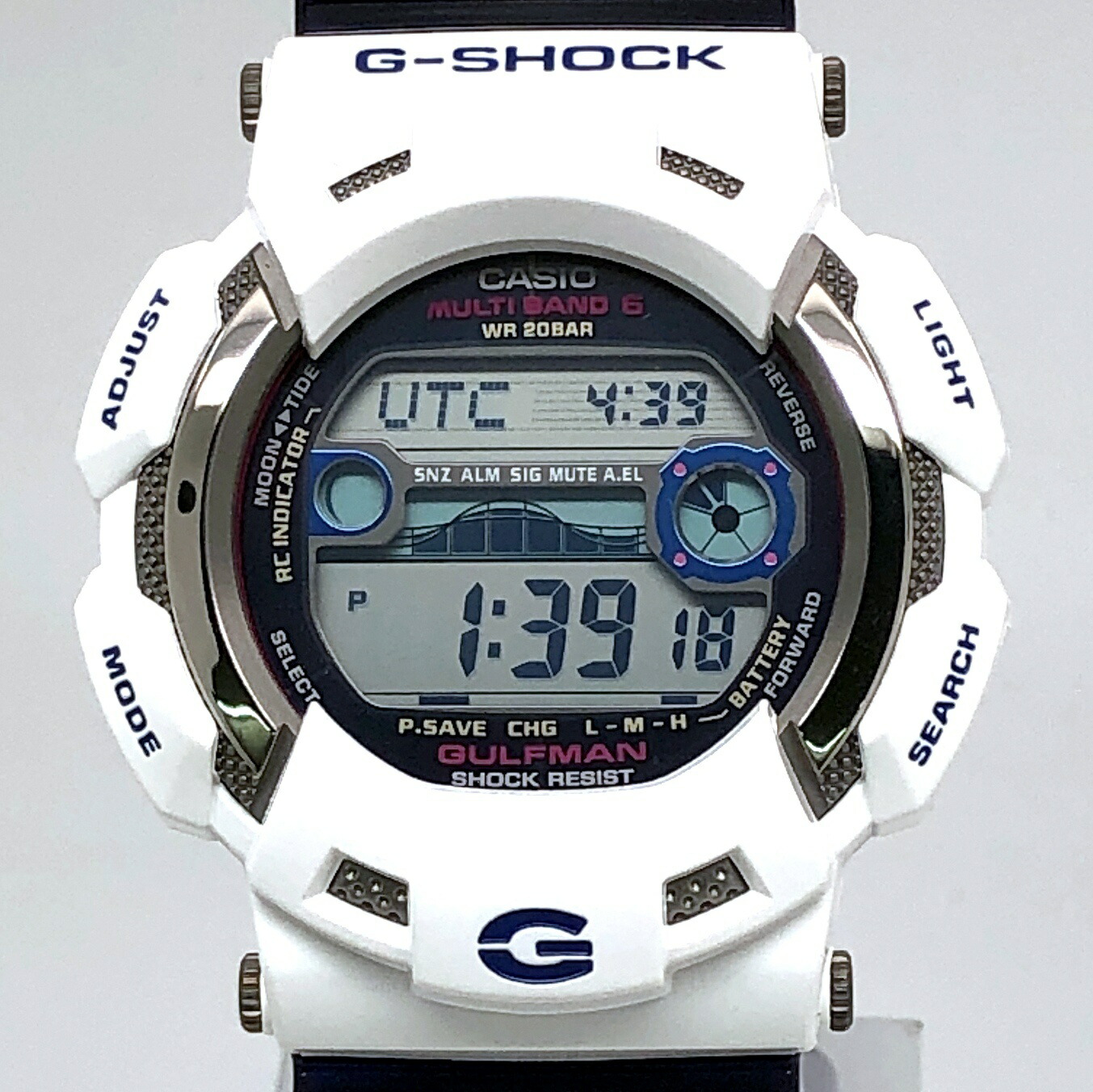 G-SHOCK ジーショック CASIO カシオ ウオッチ GW-9110K-7 GULFMAN ガルフマン イルクジ2010 電磁波ソーラー 手ごわいソーラー マルチダンス楽隊6 挙げ句の果てレジスト社会システム アイサーチジャパン 海豚勇魚 白いこと 青碧スケルトン 2010年6月発売 三国ケ丘店 ITB46LRFFSJA 【中古】