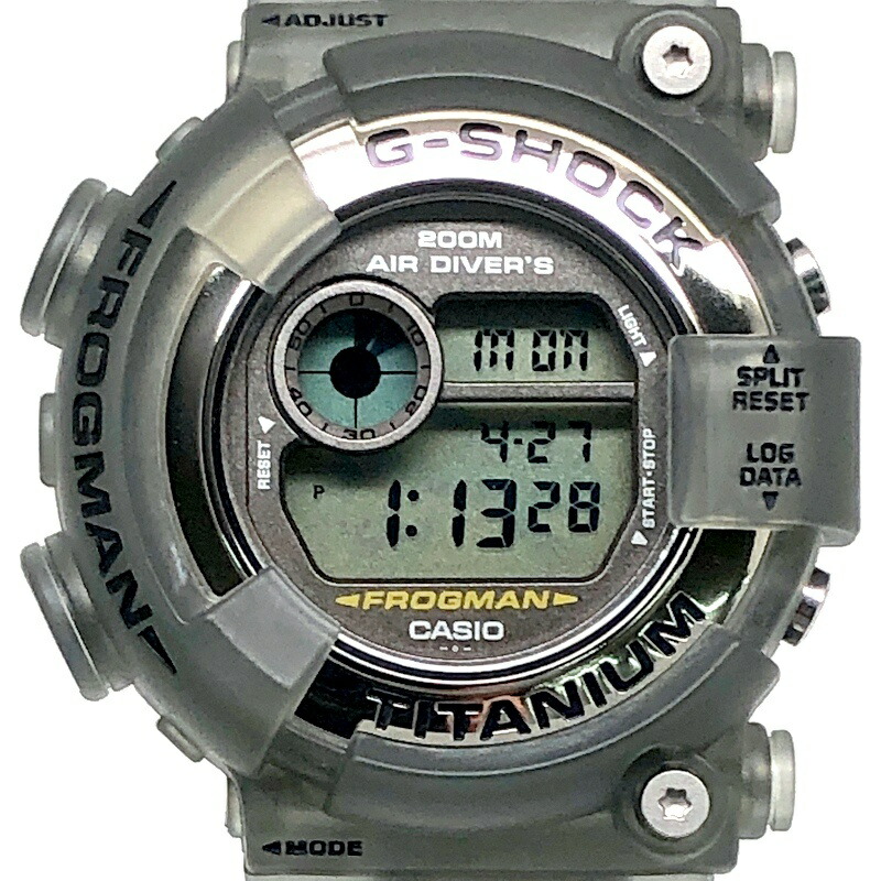 G-SHOCK ジーショック CASIO カシオ ウォッチ DW-8200MSU-8T FROGMAN\u002799 潜水夫 99年制限事項青写真 チタン入れもの 薄墨色スケルトン 水没蛙EL 1999年5月発売 三国ケ丘店 ITHQARJZCMPC 【中古】