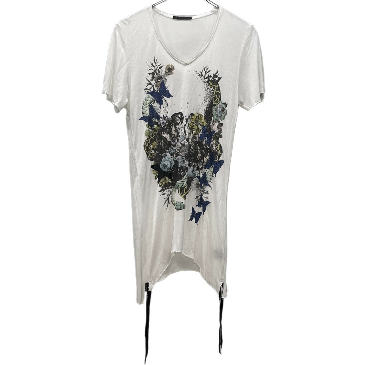 KMRii バタフライラメプリントVネックモダールカットソー Tシャツ Tee T-shirt 蝶々 トップス Y2K ケムリ メンズ 三国ケ丘店 ITKE39KJKSNE 【中古】 RM5649I|NEXT51店