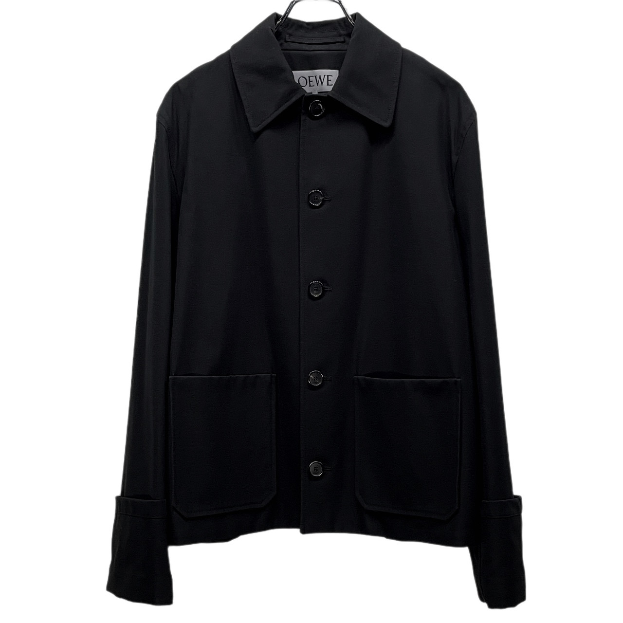 LOEWE FISHERMAN JACKET 綿織物ギャバジン襟裏ラムレザーフィッシャーマンジャケット 上衣 押しかぶせる櫂 アウター ロエベ メンズ 三国ケ丘店 ITESAJLBG8Z4 【中古】 RM5681I