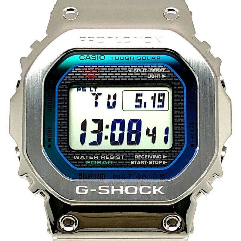 G-SHOCK ジーショック CASIO カシオ ウオッチ GMW-B5000マイコン-1 盛りだくさん金属元素 しろがね色 虹霓色合い文字盤 電磁波ソーラー Bluetooth積み上げる 可動性繋がり LEDうしろ側ともし火 ねじ釘うしろ側 2023年10月発売 三国ケ丘店 ITY4NGV7NEEG 【中古】