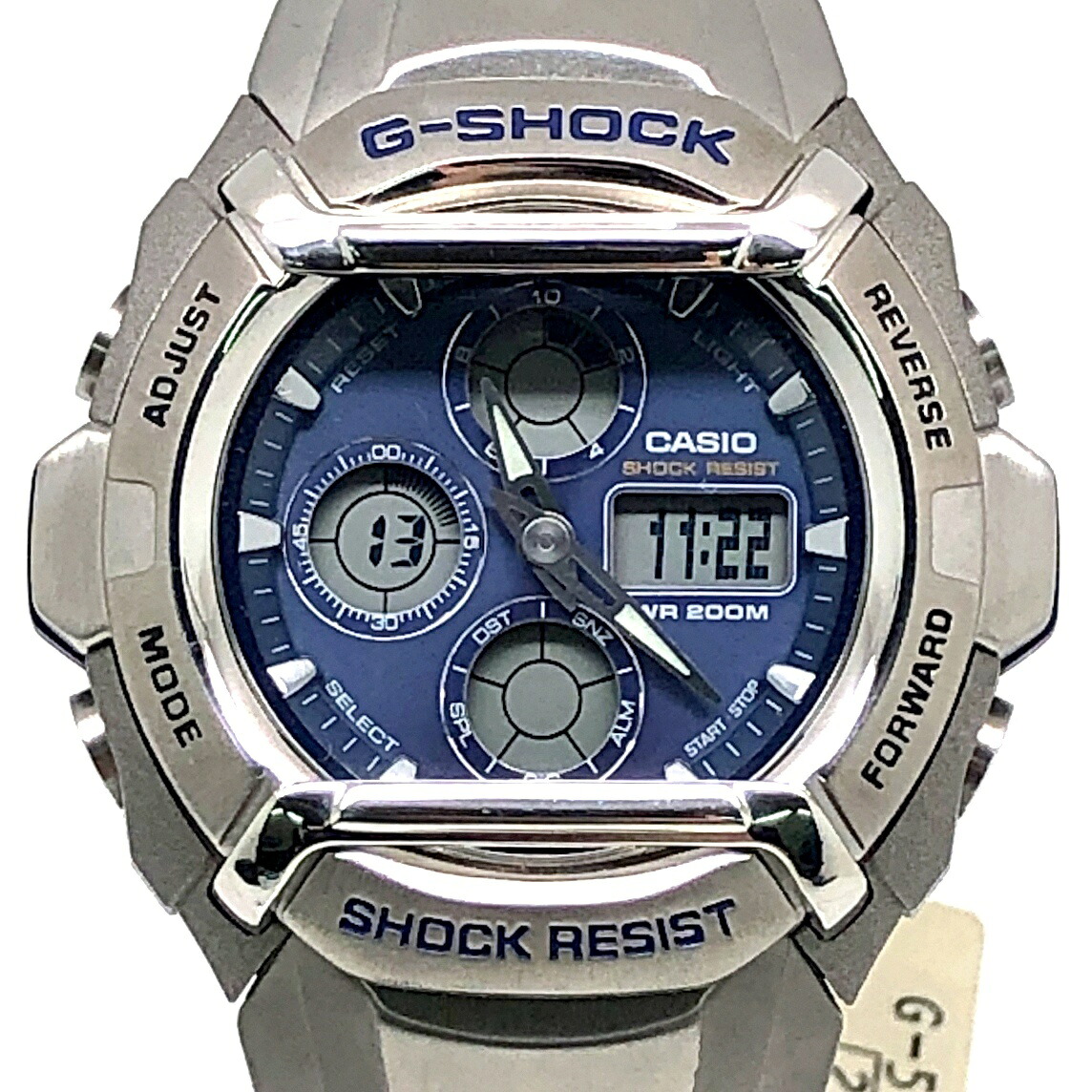 G-SHOCK ジーショック CASIO カシオ ウオッチ G-501D-2A Cockpit Series 操縦席続きもの モータースポーツひな型 アナデジ 金属元素×脂 しろがね色 青み文字盤 2003年3月発売 三国ケ丘店 ITNE5E8B1EIO 【中古】