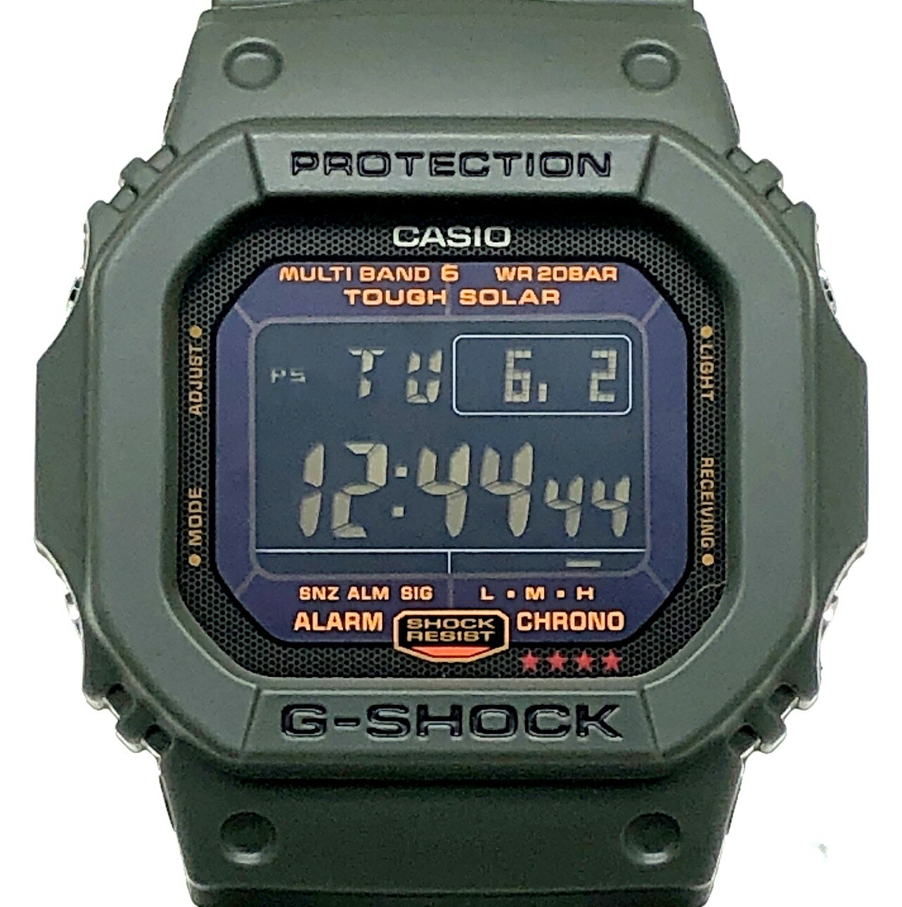 G-SHOCK ジーショック CASIO カシオ ウオッチ GW-M5610KG-3 Army Green アーミーグリーンシリーズ 電磁波ソーラー真似形 引っくり返す液晶 つや消し色合い カーキ緑であること 黒いこと オレンジ色 ミリタリーテイスト 2011年11月発売 三国ケ丘店 ITVK0S3JFVVI 【中古】