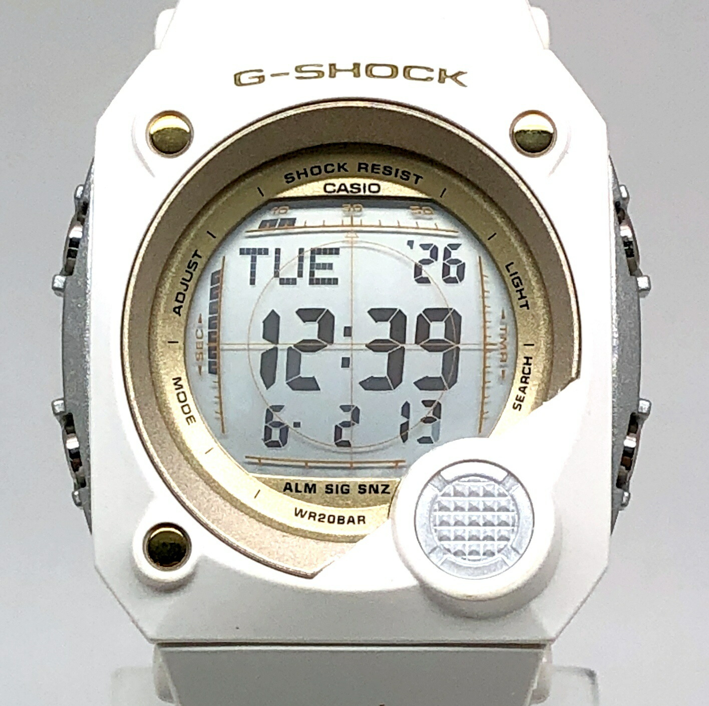 G-SHOCK ジーショック CASIO カシオ ウオッチ G-8001G-7 Sniper Model スナイパーモデル 白いこと×ゴールド 押さえる色つや ELうしろ側ともし火 LED表示計器 2006年11月発売 三国ケ丘店 ITCZ755WM7I8 【中古】