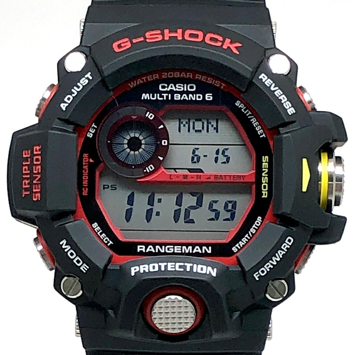 G-SHOCK ジーショック CASIO カシオ 腕時計 GW-9400NFST-1A RANGEMAN FIRE RESCUE EMS レンジマン 緊急消防援助隊 創設25年 コラボレーションモデル 電波ソーラー 高度・気圧・方位・温度計測 トリプルセンサー搭載 2020年7月発売 三国ケ丘店 IT6CFV1GVUUW 【中古】｜NEXT51店 54,240円