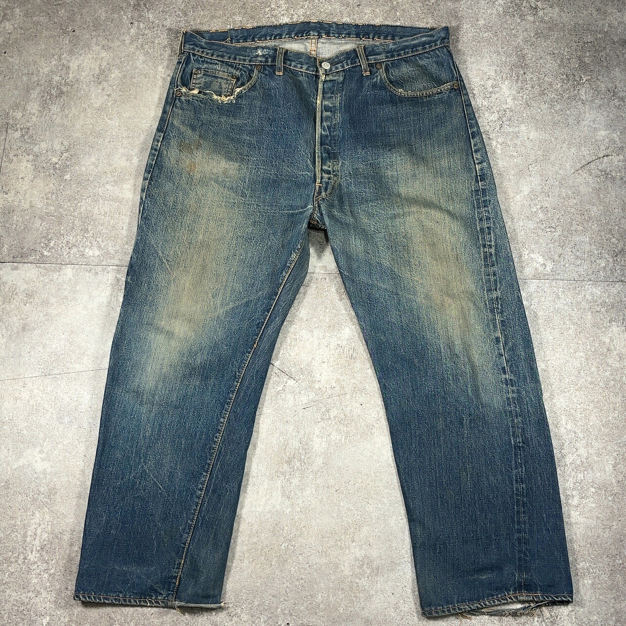 LEVI'S リーバイス ブルー コットン アメリカ製 70年代 デニムパンツ Big-E ボタン裏刻印2 並行ステッチ 501 60's 貝塚店 IT3E93YCQ3LC 【中古】 RK433KO|NEXT51店