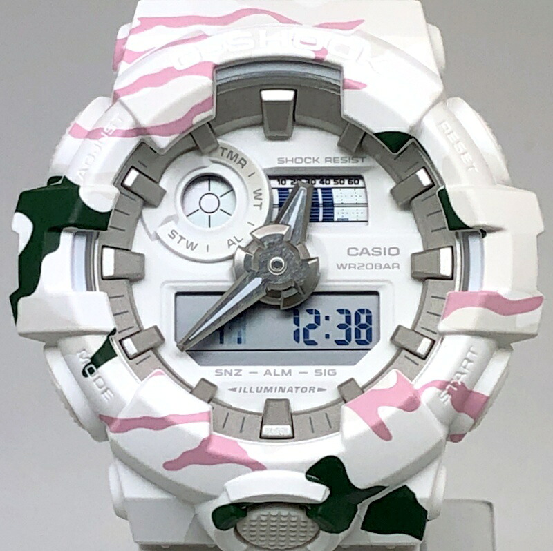 G-SHOCK ジーショック CASIO カシオ 腕時計 GA-700SKZ-7A 35th ANNIVERSARY SANKUANZ Gショック35周年記念 サンクアンズ コラボレーションモデル ホワイト カモフラージュ 迷彩 アナデジ 2017年9月発売 三国ケ丘店 ITF980FZDWVC 【中古】｜NEXT51店