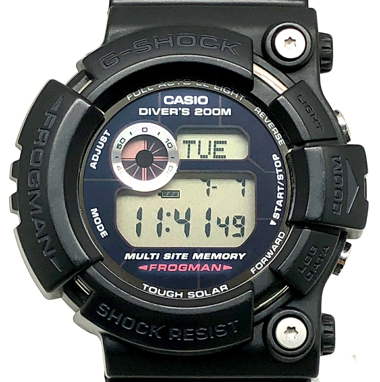 G-SHOCK ジーショック CASIO カシオ 腕時計 GW-200BC-1 FROGMAN BLACK HELIOS フロッグマン ブラックヘリオス タフソーラー ギリシャ神話 太陽神 2002年7月発売 三国ケ丘店 IT0UVIDGDJLA 【中古】|NEXT51店