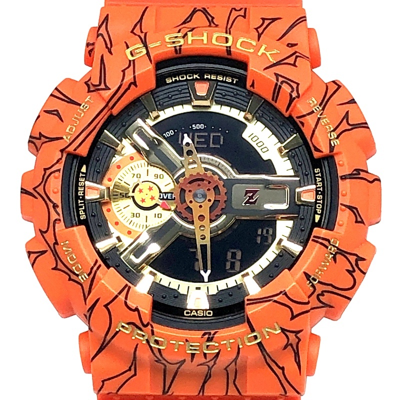 G-SHOCK ジーショック CASIO カシオ 腕時計 GA-110JDB-1A4 DRAGONBALL Z ドラゴンボールZ コラボレーションモデル LEDライト アナデジ オレンジ イラスト 孫悟空 四星球 2020年8月発売 三国ケ丘店 ITBXFWTD2E8I 【中古】|NEXT51店