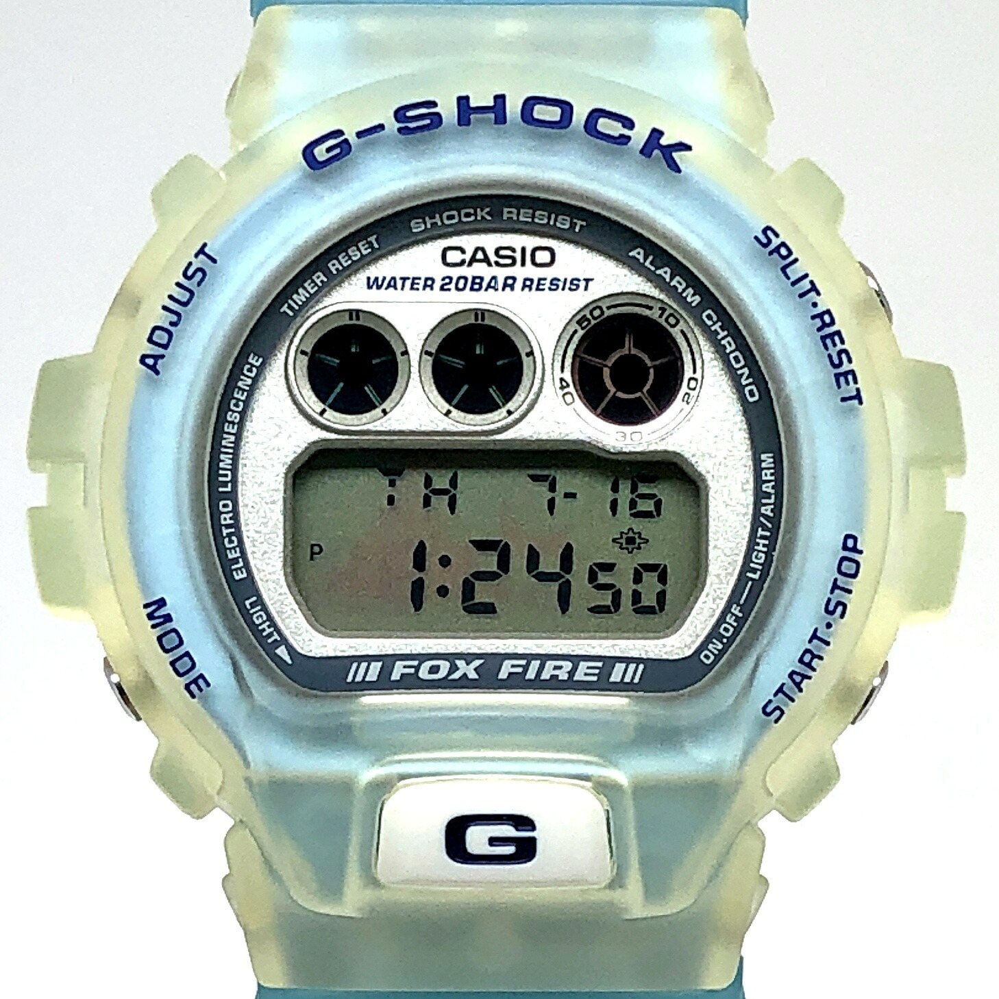 G-SHOCK ジーショック CASIO カシオ 腕時計 DW-6900WC-2AT WCCS 世界サンゴ礁保護協会 オフィシャル コラボレーションモデル ユーフィリアブルー ホワイト ブルー スケルトン ダブルマンタEL 1997年5月発売 三国ケ丘店 ITLF7I6SET82 【中古】｜NEXT51店