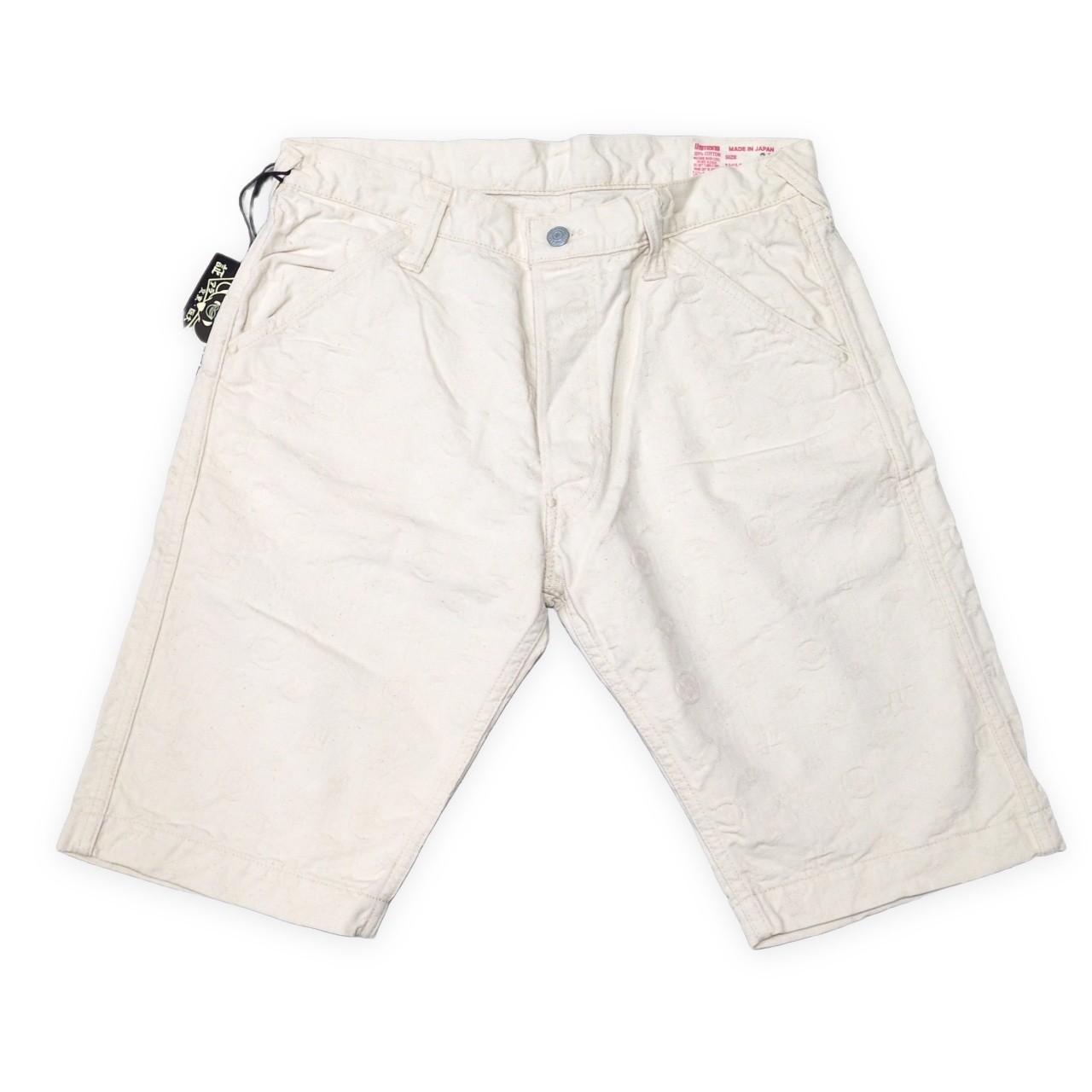 EVISU エヴィス 7550 モノグラム ホワイトショートパンツ メンズ W34 日本製 コットン yamane 貝塚店 ITFVX3KLUSRK 【中古】 RK2968D｜NEXT51店