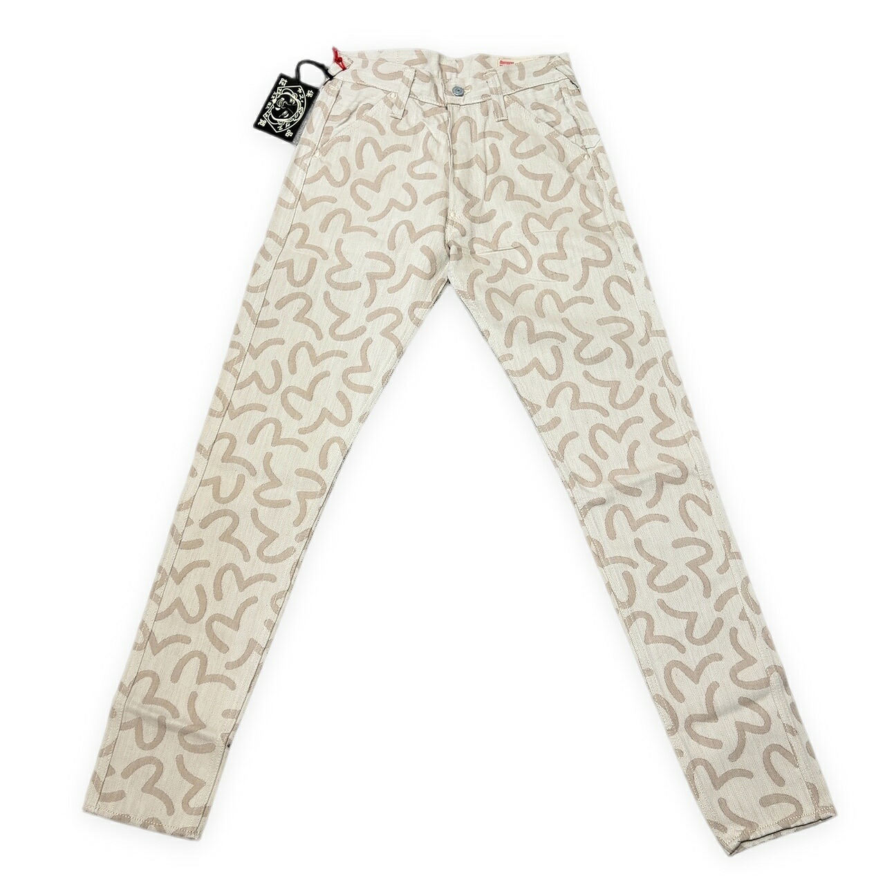 EVISU エヴィス 5500 ジャガード カモメ総柄 デニムパンツ ジーンズ ボトムス Beige ベージュ メンズ 28 日本製 美品 貝塚店 ITQOMZL12JGQ 【中古】 RK500KO｜NEXT51店