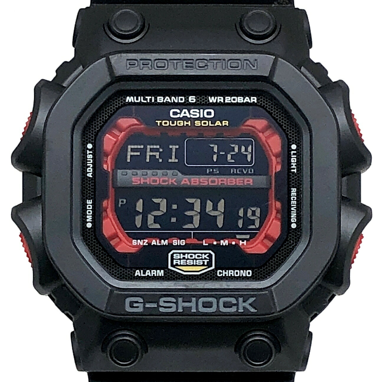 G-SHOCK ジーショック CASIO カシオ 腕時計 GXW-56-1A GX Series 電波ソーラー タフソーラー マルチバンド6 防塵・防泥構造 スクエア ビッグケース マットブラック&times;レッド 2010年7月発売 三国ケ丘店 IT1N3AXDHU1D 【中古】｜NEXT51店