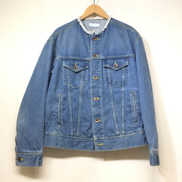 楽天市場 Wonderland ワンダーランド カットオフカラー デニムジャケット Denim Jacket アウター ノーカラー ブルー メンズ 日本製 三国ケ丘店 It98niwb5frc 中古 Rm1484d Next51楽天市場店