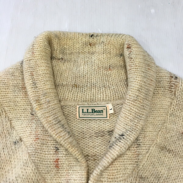 楽天市場 L L Bean エルエルビーン ショールカラーカーディガン 80s アウター ニットカーディガン アメカジ ホワイト ベージュ メンズ L ヴィンテージ 三国ヶ丘店 2627 中古 Rm1594t Next51楽天市場店