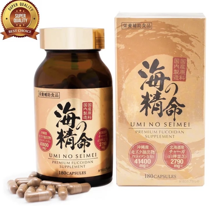 期間限定価格 高濃度フコイダンサプリメント 海の精命 180粒入 Fucoidan Umi no Seimei supplement